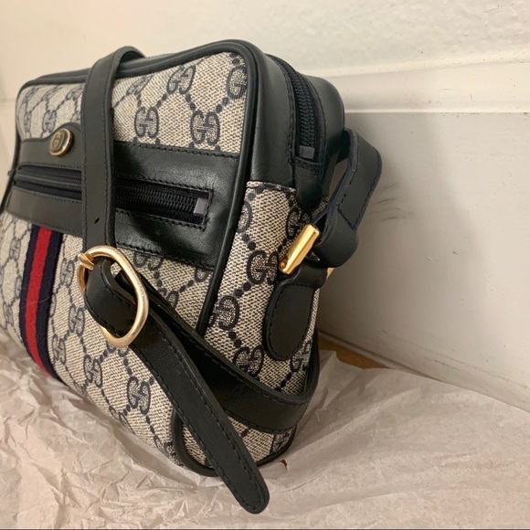 GUCCI vintage blue GG ophidia supreme camera bag - Picture 2 of 8